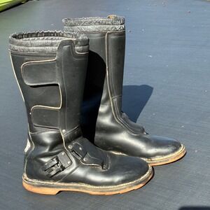 Aerostich Combat Touring Boots CBT Mens 43 Black Leather Sidi Motorcycle *READ